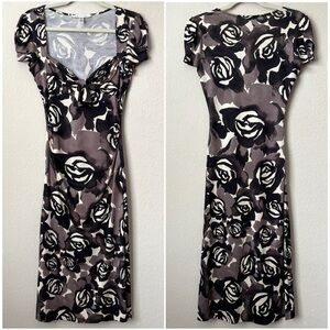 Diane Von Furstenberg DVF Silk Rose Print Dorothy Dress